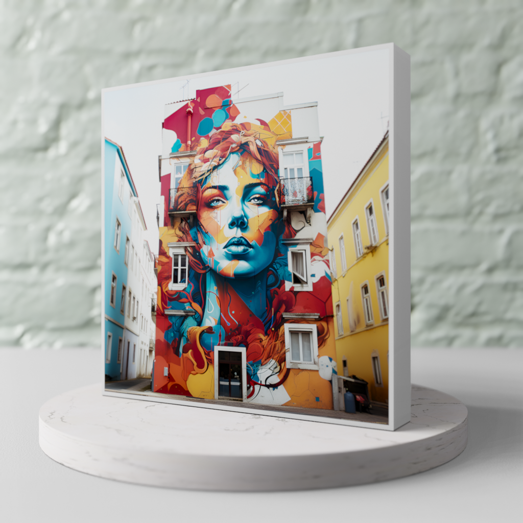 Generative AI portrayal of Lisbon standing gracefully, emphasizing its sleek, borderless frame and modern aesthetic.